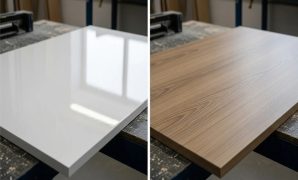 Finishing Meja Makan Melamin vs Duco